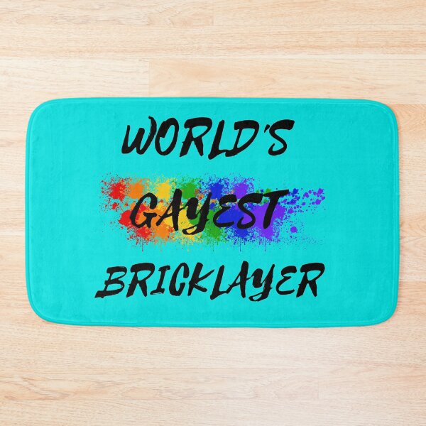 Item preview, World's Gayest Bricklayer In Cyan designed and sold by LuckyKermit.