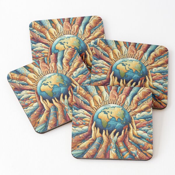 Item preview, Earth Day Join Hands Saving the Planet Earth abstract hands holding earth designed and sold by Illuministique.