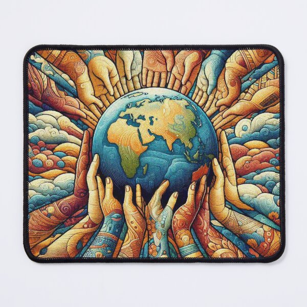Item preview, Earth Day Join Hands Saving the Planet Earth abstract hands holding earth designed and sold by Illuministique.