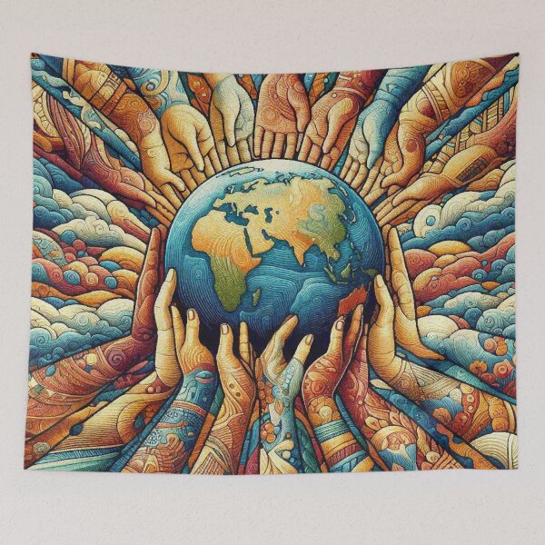Item preview, Earth Day Join Hands Saving the Planet Earth abstract hands holding earth designed and sold by Illuministique.