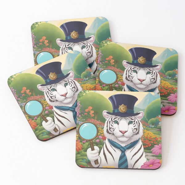 Item preview, Tiger is playing detective designed and sold by ArtBoom73.