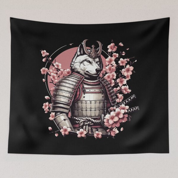 Item preview, Wolf Samurai on Cherry Blossom designed and sold by Ikibrai.