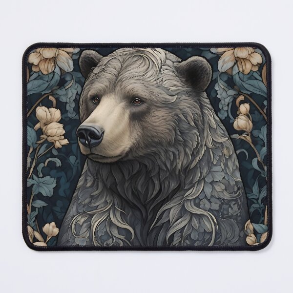 Item preview, William Morris Inspired Bear Illustration Vintage Appeal designed and sold by Tamas Das.