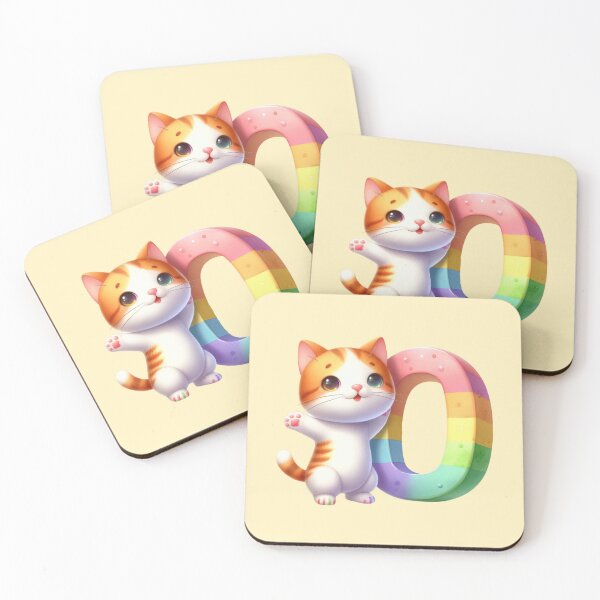 Item preview, Cute Cat Rainbow Number 0 designed and sold by Netti Studio 45.
