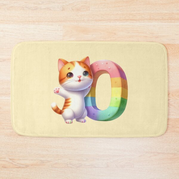 Item preview, Cute Cat Rainbow Number 0 designed and sold by NettiesWallArt.