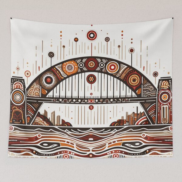 Item preview,  Sydney Harbour Bridge in a style inspired by traditional Aboriginal art designed and sold by centaurius21.