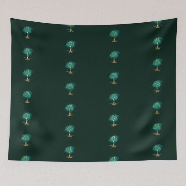 Item preview, Gold And Teal Tree Of life Graphic Design designed and sold by Iiswaz.