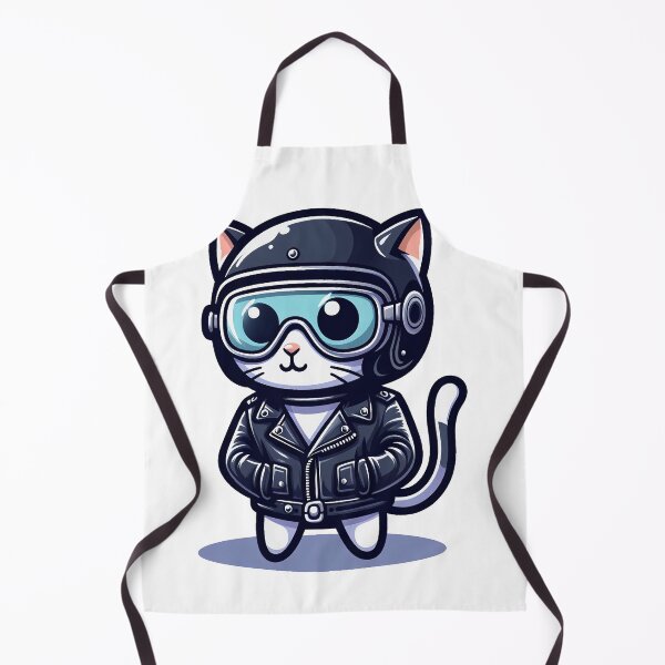 Item preview, cartoon of a cat wearing a black leather jacket and helmet designed and sold by MzulhilmiZam.
