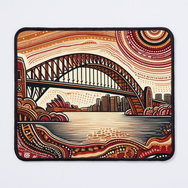 Item preview, Sydney Harbour Bridge interpreted in an Aboriginal art style designed and sold by centaurius21.