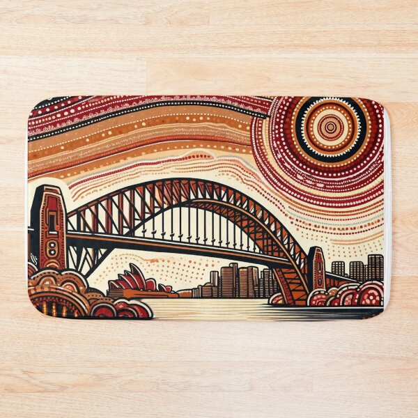 Item preview, Sydney Harbour Bridge interpreted in an Aboriginal art style designed and sold by centaurius21.