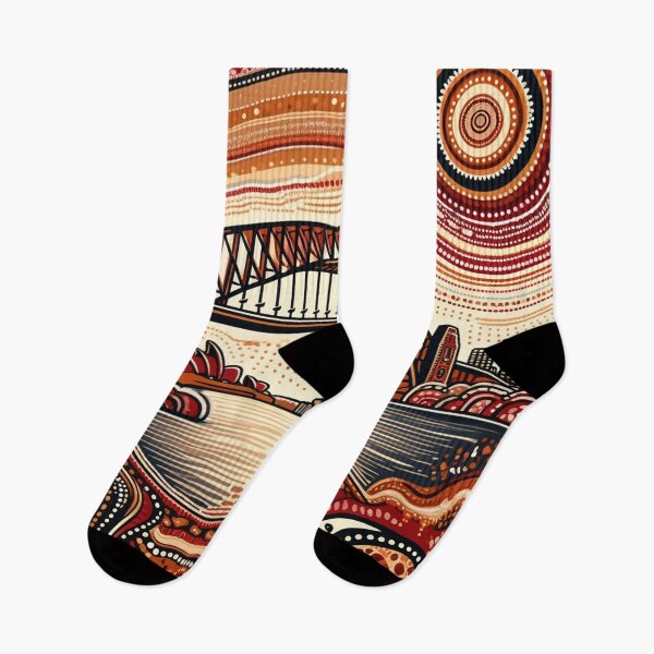 Item preview, Sydney Harbour Bridge interpreted in an Aboriginal art style designed and sold by centaurius21.