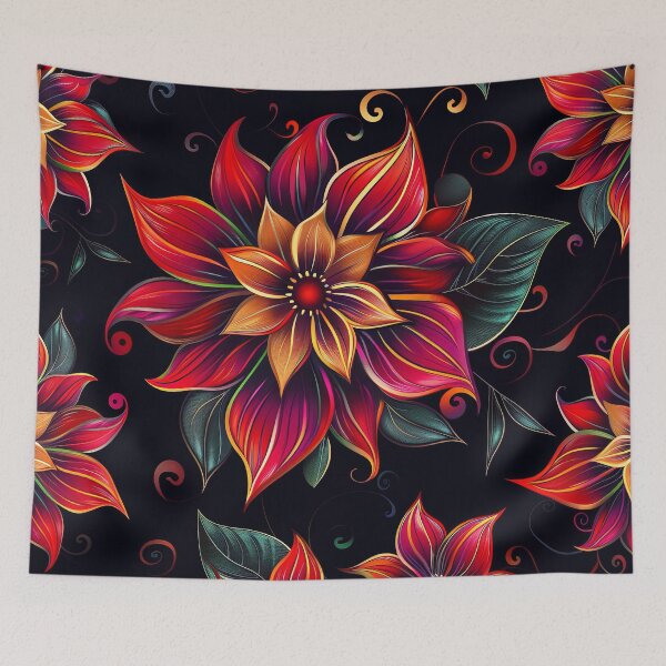 Item preview, Bright flowers - floral pattern designed and sold by FlowersColorful.