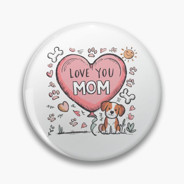 Item preview, Fur Mom Love: Heart Balloon - Pastel Mother's Day Dog Art designed and sold by HahaHandlesHub.