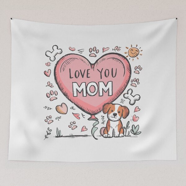 Item preview, Fur Mom Love: Heart Balloon - Pastel Mother's Day Dog Art designed and sold by HahaHandlesHub.