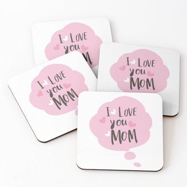 Item preview, I Love You Mom: Pastel Mother's Day Bubble Speech Typography Art designed and sold by HahaHandlesHub.