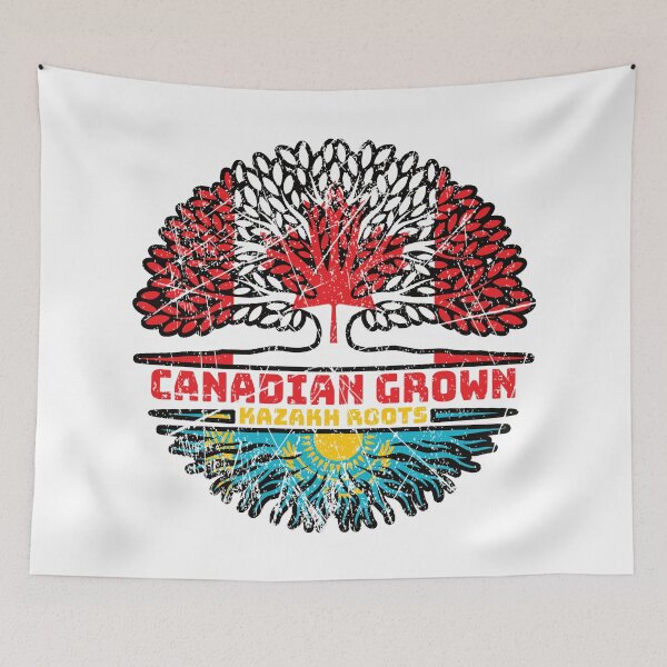 Item preview, Kazakhstan Kazakh Canadian Canada Tree Roots Flag designed and sold by FlagX.