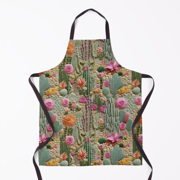 Item preview, Embroidery with blooming cacti. Handcrafted desert cacti. Cactus blossoms in embroidery style. designed and sold by SculpterioShop.