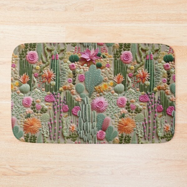 Item preview,  Embroidery with blooming cacti. Handcrafted desert cacti. Cactus blossoms in embroidery style. designed and sold by SculpterioShop.