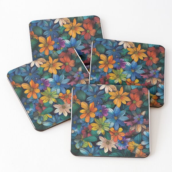 Item preview, Flowers pattern on dark background  designed and sold by NahedAH.