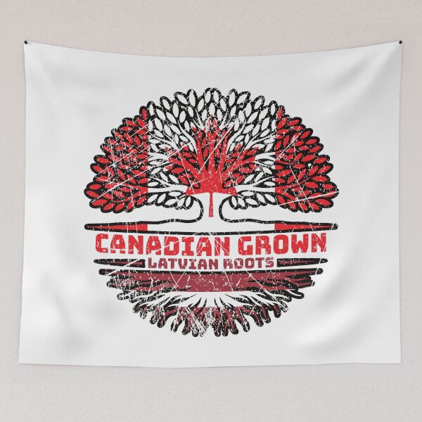 Item preview, Latvia Latvian Canadian Canada Tree Roots Flag designed and sold by FlagX.