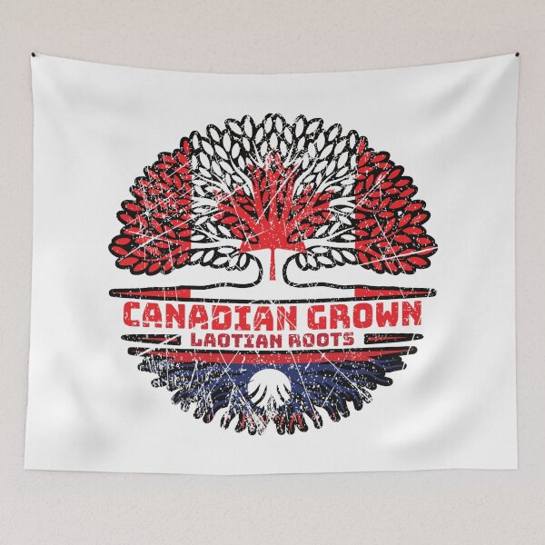 Item preview, Laos Laotian Canadian Canada Tree Roots Flag designed and sold by FlagX.