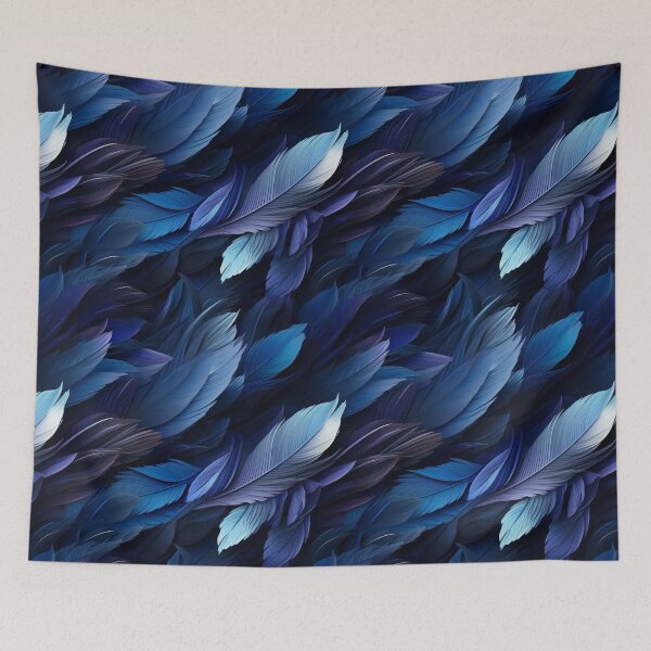 Item preview, Blue bird feathers. A pattern with feathers of a blue bird. designed and sold by SculpterioShop.