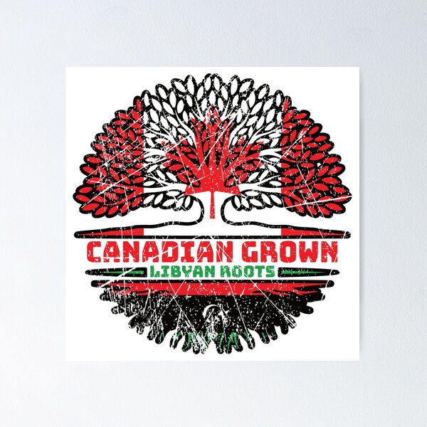 Item preview, Libya Libyan Canadian Canada Tree Roots Flag designed and sold by FlagX.
