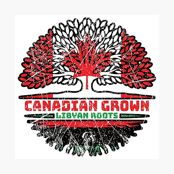 Item preview, Libya Libyan Canadian Canada Tree Roots Flag designed and sold by FlagX.