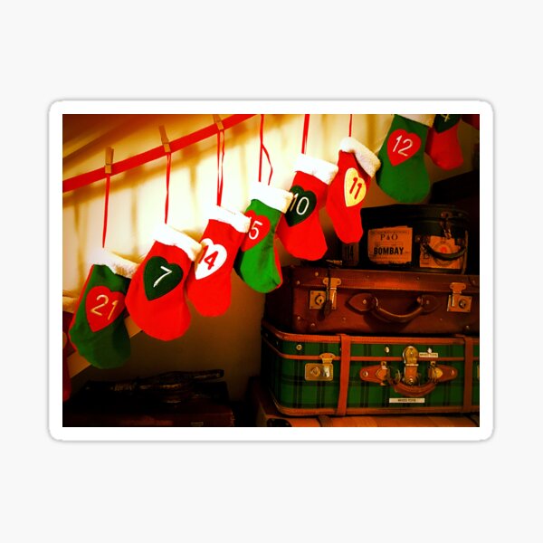 Item preview, Christmas Advent Stockings And Old Retro Suitcases designed and sold by exploramum.