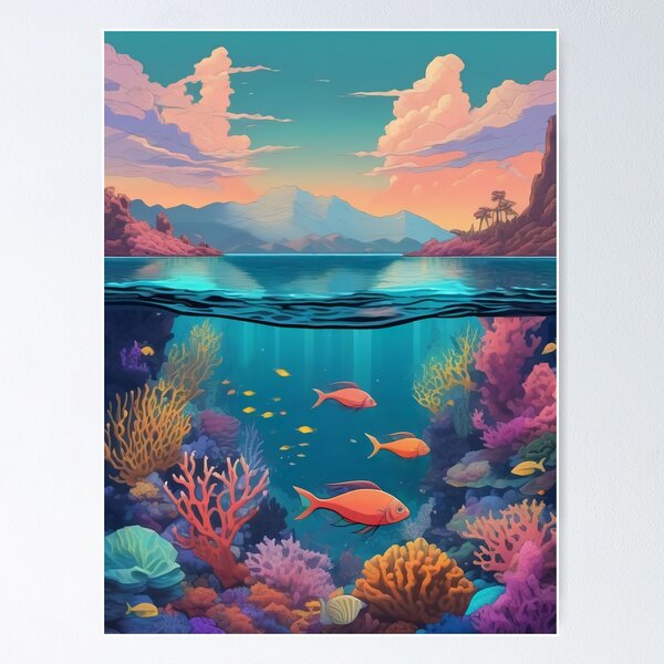 Item preview, Ocean coral fish underwater lofi anime aesthetics  designed and sold by DreamCraze.