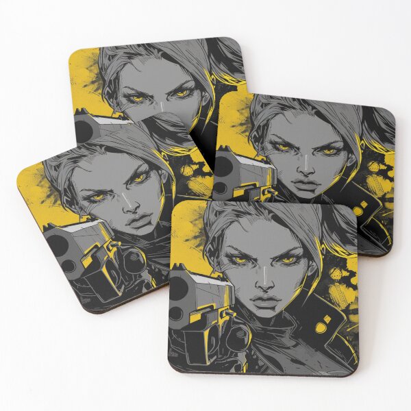 Item preview, Japanese Samurai Girl Urban Cyberpunk Style Yellow designed and sold by Nightarcade.