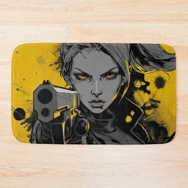 Item preview, Japanese Samurai Girl Urban Cyberpunk Style Yellow designed and sold by Nightarcade.