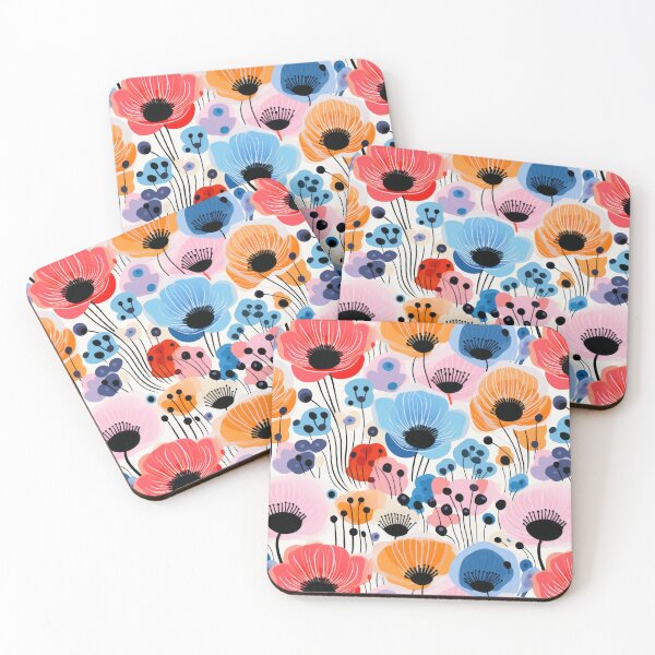 Item preview,  A pattern with flowers in a retro minimalist style. Finnish minimalist flowers. Floral drawn pattern. designed and sold by SculpterioShop.