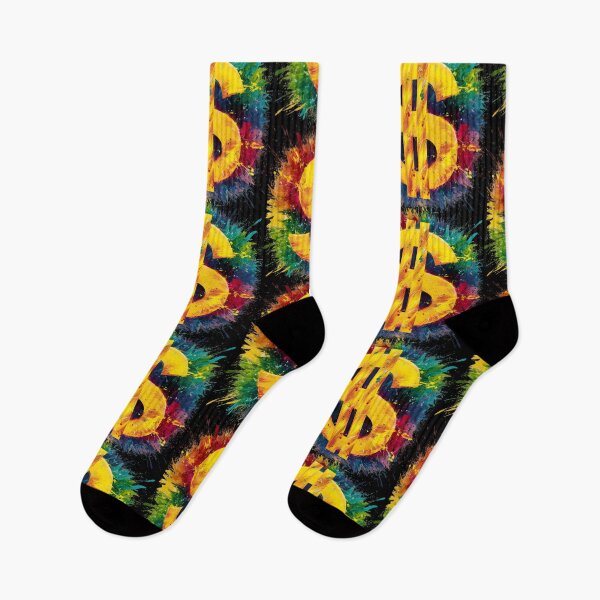 Aperçu de l'œuvre Éclaboussures de couleur du signe dollar créée et vendue par DZ-Merch.