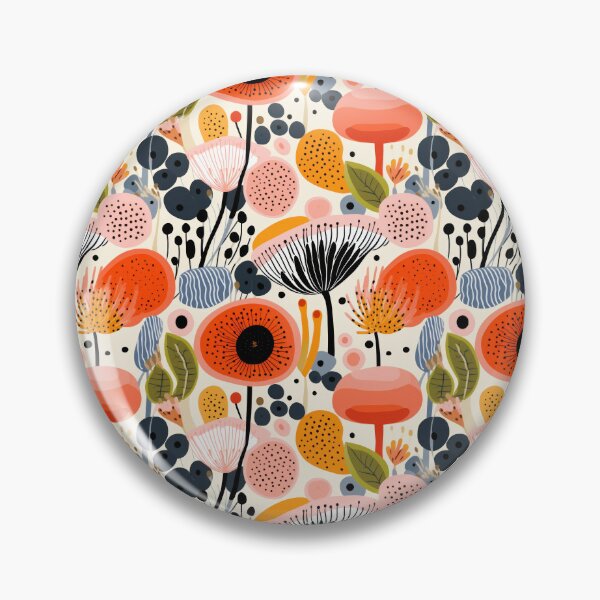 Item preview, Pattern with flowers in a retro minimalist style. Finnish minimalist flowers. Floral drawn pattern. designed and sold by SculpterioShop.