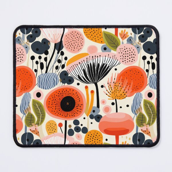 Item preview, Pattern with flowers in a retro minimalist style. Finnish minimalist flowers. Floral drawn pattern. designed and sold by SculpterioShop.