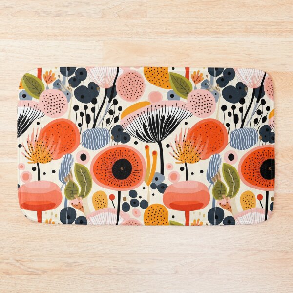 Item preview, Pattern with flowers in a retro minimalist style. Finnish minimalist flowers. Floral drawn pattern. designed and sold by SculpterioShop.