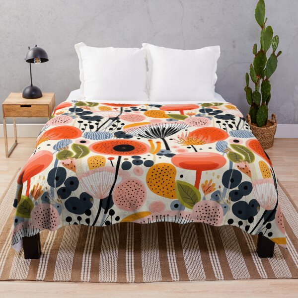 Item preview, Pattern with flowers in a retro minimalist style. Finnish minimalist flowers. Floral drawn pattern. designed and sold by SculpterioShop.