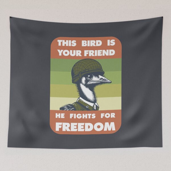 Item preview, Great Emu War - This Bird Fights for Freedom! designed and sold by BRU Design.