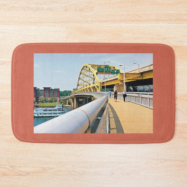 Item preview, One of Pittsburgh's Yellow Bridges, Travel Boat on Allegheny River  designed and sold by zeeposter.