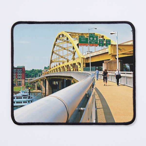 Item preview, One of Pittsburgh's Yellow Bridges, Travel Boat on Allegheny River designed and sold by zeeposter.