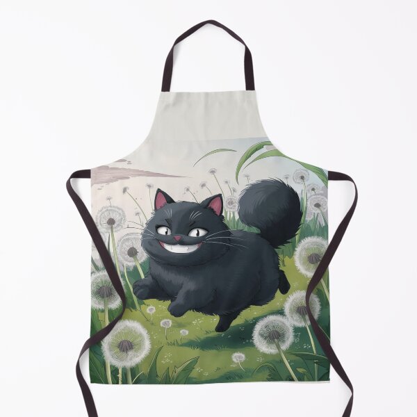 Item preview, Black Puffy Cat in Garden Dandelion Lovers Flowers Plants Gardener Purr Play With Cat designed and sold by Cr320.