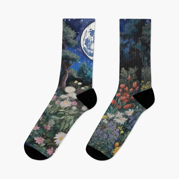 Item preview, Midnight English Garden Under a Full Moon designed and sold by darkskydelights.