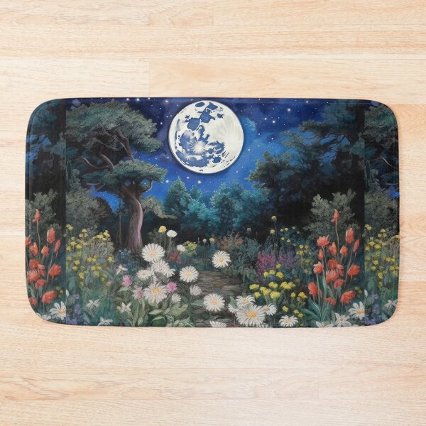 Item preview, Midnight English Garden Under a Full Moon designed and sold by darkskydelights.