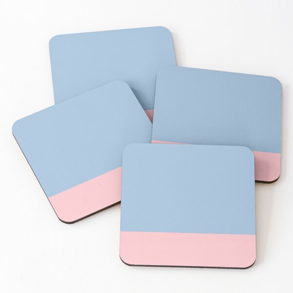 Item preview, Minimalist Color Block Cuffed Solid in Pastel Light Blue and Baby Pink designed and sold by kierkegaard.
