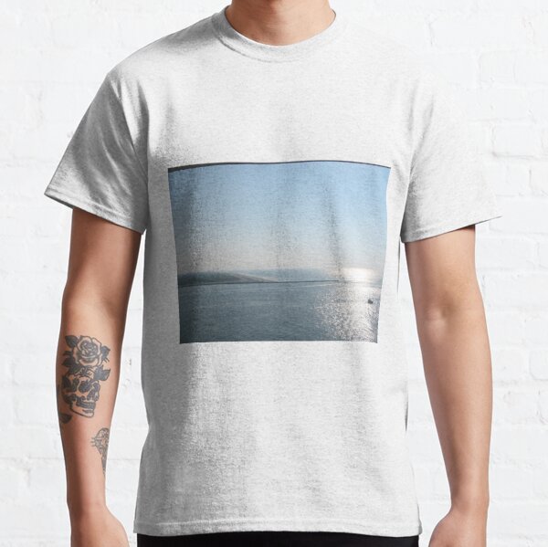 Sun, water, sky , ocean, ship, glare Classic T-Shirt