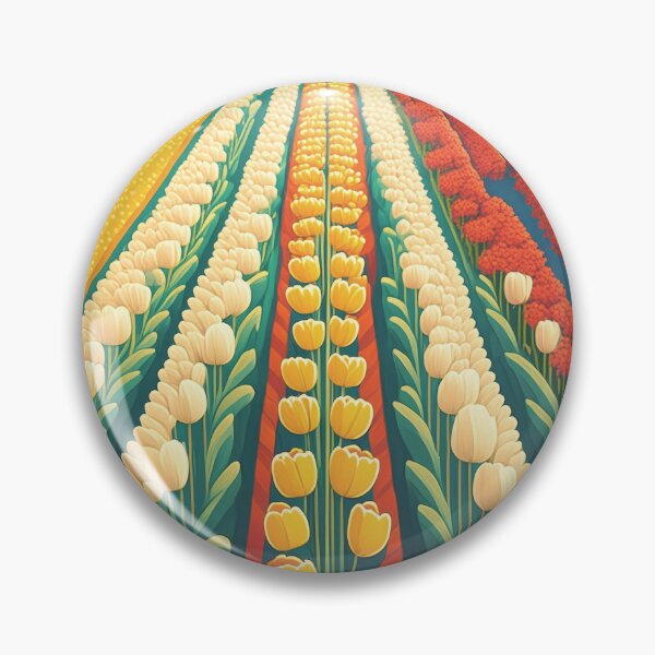 Item preview, Vintage travel poster - Minimalist tulip fields Netherlands in retro style designed and sold by pod24.