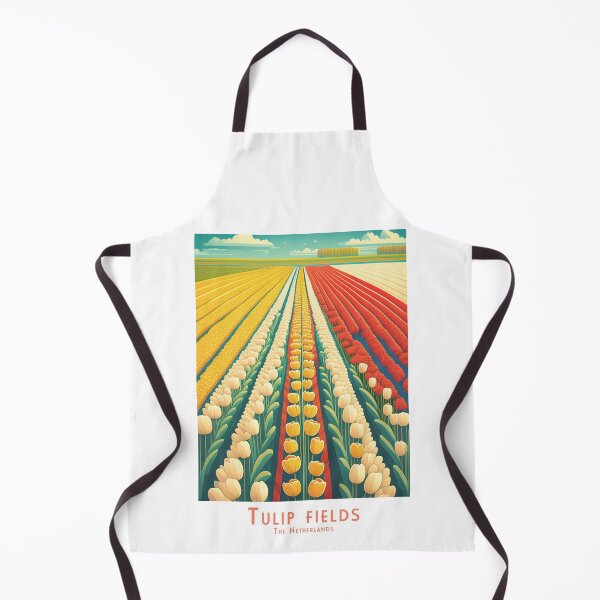 Item preview, Vintage travel poster - Minimalist tulip fields Netherlands in retro style designed and sold by pod24.