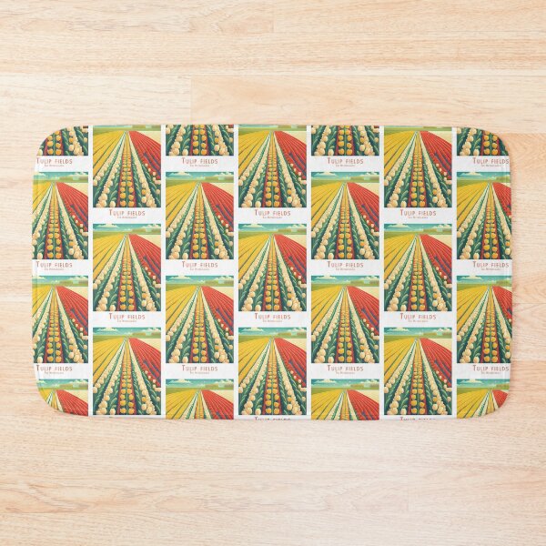 Item preview, Vintage travel poster - Minimalist tulip fields Netherlands in retro style designed and sold by pod24.
