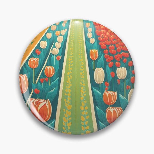Item preview, intage travel poster - Colorful tulip fields in the Netherlands, retro and minimal designed and sold by pod24.